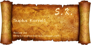 Supka Kornél névjegykártya